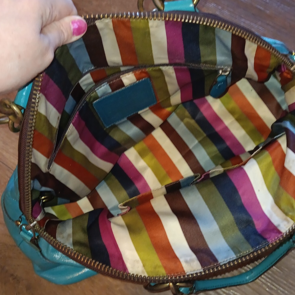 Coach Y2k Luci Dome Legacy Turquoise Satchel - Picture 8 of 16
